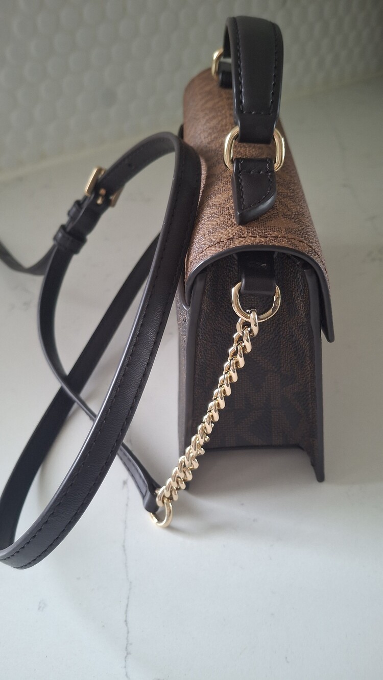 Michael Kors Grace Medium Envelope MK Signature Monogram Top Handle Crossbody - Picture 8 of 14